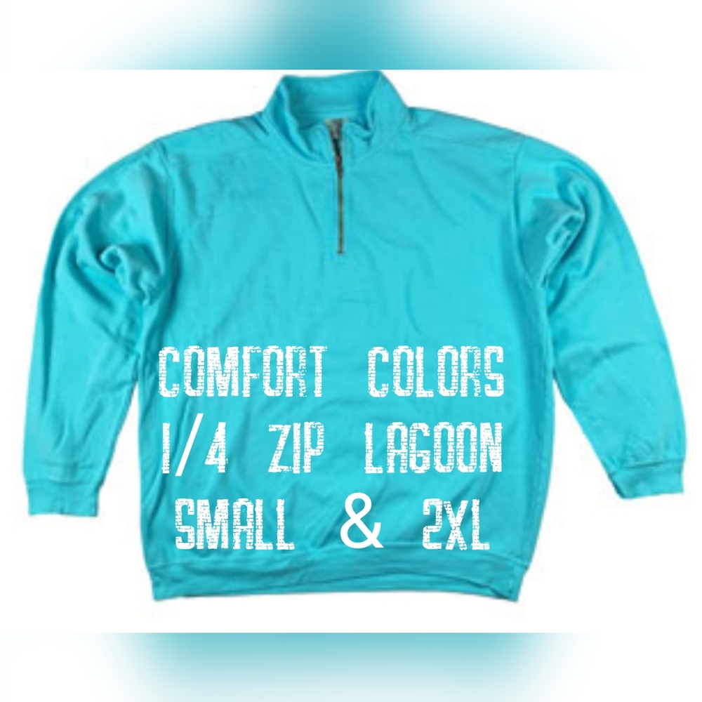 Comfort colors Lagoon colorway custom 1/4 zip Sweater